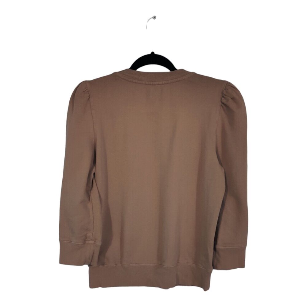 Studio Collection By David Lerner Top Sweatshirt Tan 3/4 Sleeve Waist Length M - Picture 2 of 8